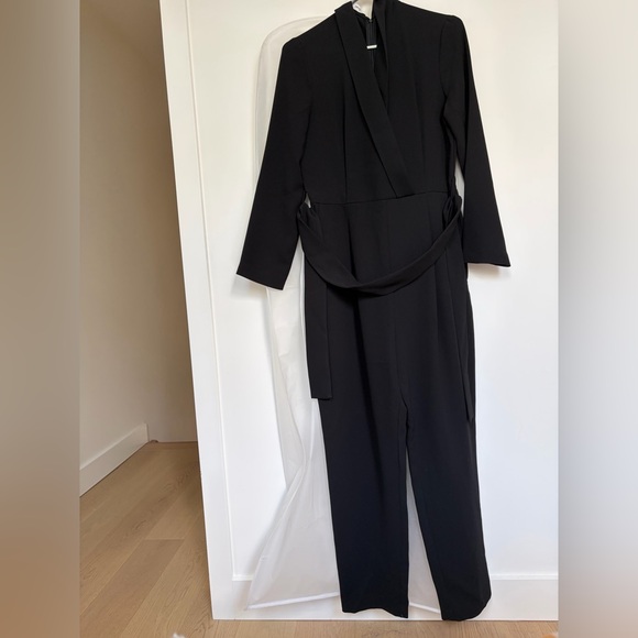 Mango Pants - Mango Black Tailored Jumpsuit with Waist Tie